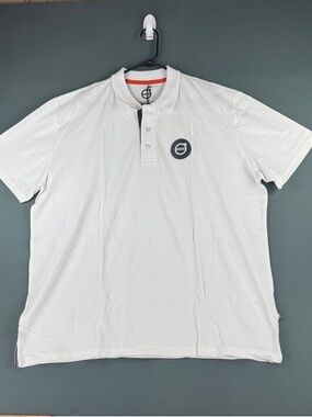 Volvo Men's White Short-Sleeve Polo with Subtle Volvo Chest Emblem